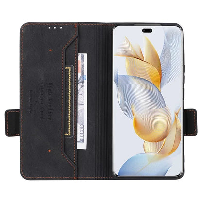 For Honor 90 Pro Case Hardware Decor Leather Flip Phone Cover