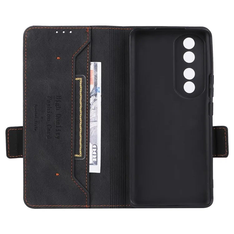 For Honor 90 Pro Case Hardware Decor Leather Flip Phone Cover