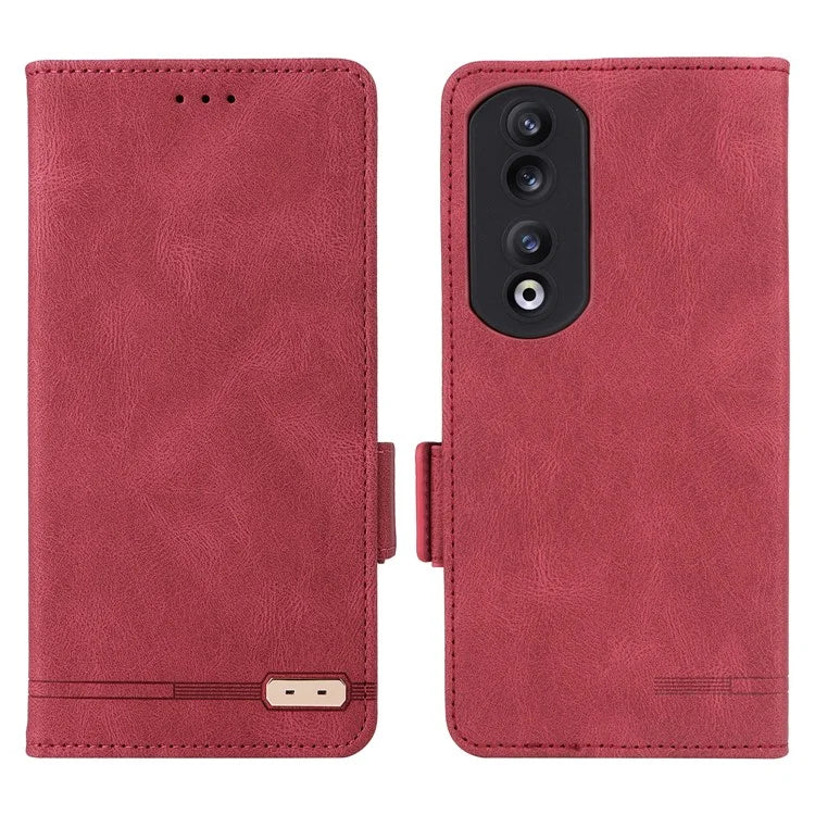 For Honor 90 Pro Case Hardware Decor Leather Flip Phone Cover