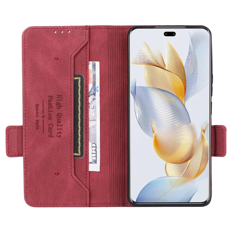 For Honor 90 Pro Case Hardware Decor Leather Flip Phone Cover