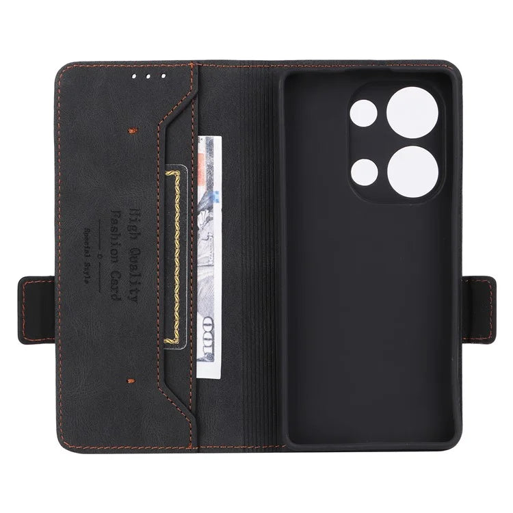 For Xiaomi Redmi Note 13 Pro 4G / Poco M6 Pro 4G Case PU Leather Folio Wallet Phone Cover