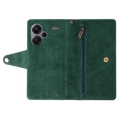 For Xiaomi Redmi Note 13 Pro+ 5G Case Rivet Decor PU Leather Wrist Strap Phone Cover