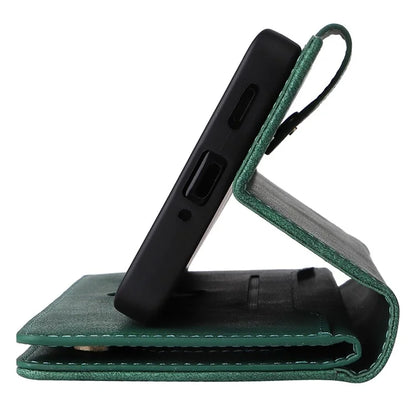 For Xiaomi Redmi Note 13 Pro+ 5G Case Rivet Decor PU Leather Wrist Strap Phone Cover