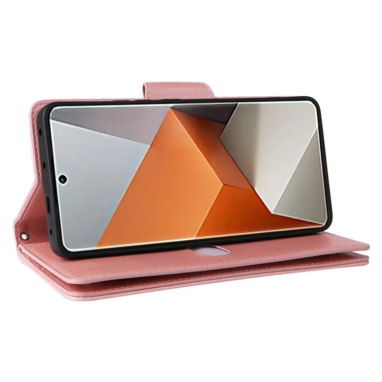 For Xiaomi Redmi Note 13 Pro+ 5G Case Rivet Decor PU Leather Wrist Strap Phone Cover