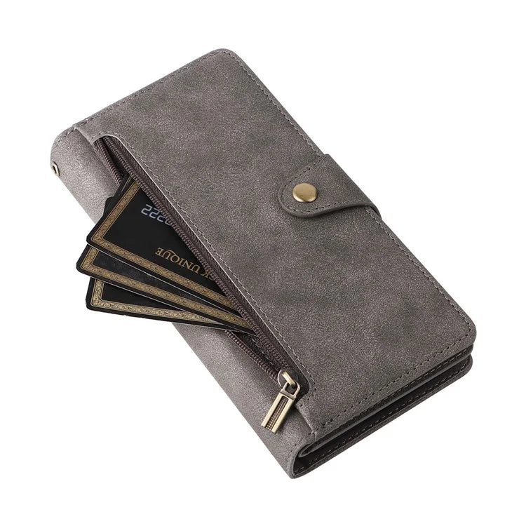 For Xiaomi Redmi Note 13 Pro+ 5G Case Rivet Decor PU Leather Wrist Strap Phone Cover