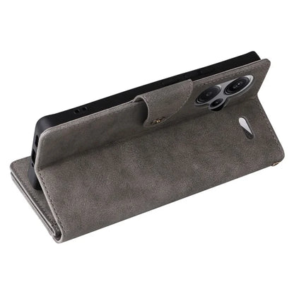 For Xiaomi Redmi Note 13 Pro+ 5G Case Rivet Decor PU Leather Wrist Strap Phone Cover