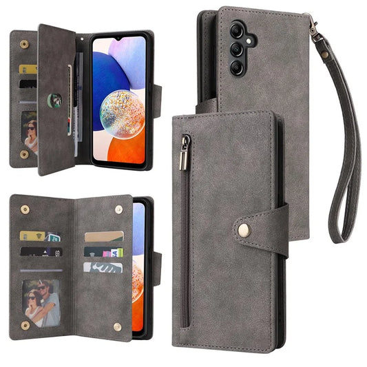 For Samsung Galaxy A15 4G / 5G Case PU Leather Handbag Wallet Phone Cover Rivet Decor