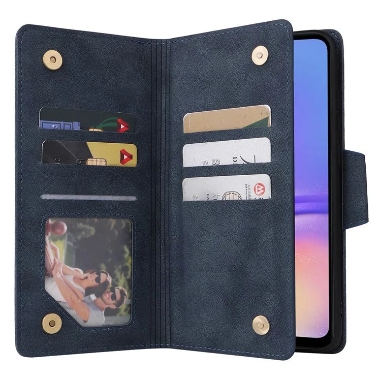 For Samsung Galaxy A05 4G Leather Case Wallet Zipper Pocket Phone Cover Rivet Decor