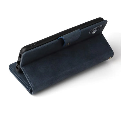 For Samsung Galaxy A05 4G Leather Case Wallet Zipper Pocket Phone Cover Rivet Decor