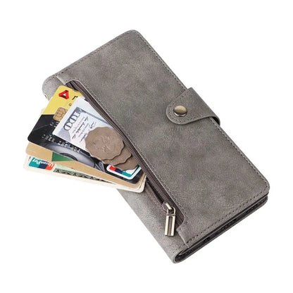 For Samsung Galaxy A05 4G Leather Case Wallet Zipper Pocket Phone Cover Rivet Decor