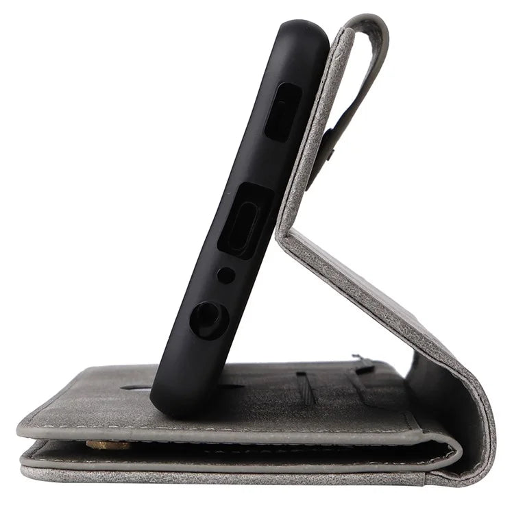 For Samsung Galaxy A05 4G Leather Case Wallet Zipper Pocket Phone Cover Rivet Decor