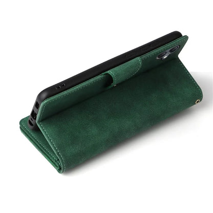 For Samsung Galaxy A05 4G Leather Case Wallet Zipper Pocket Phone Cover Rivet Decor