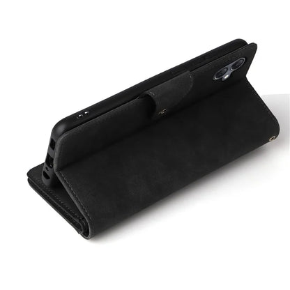 For Samsung Galaxy A05 4G Leather Case Wallet Zipper Pocket Phone Cover Rivet Decor