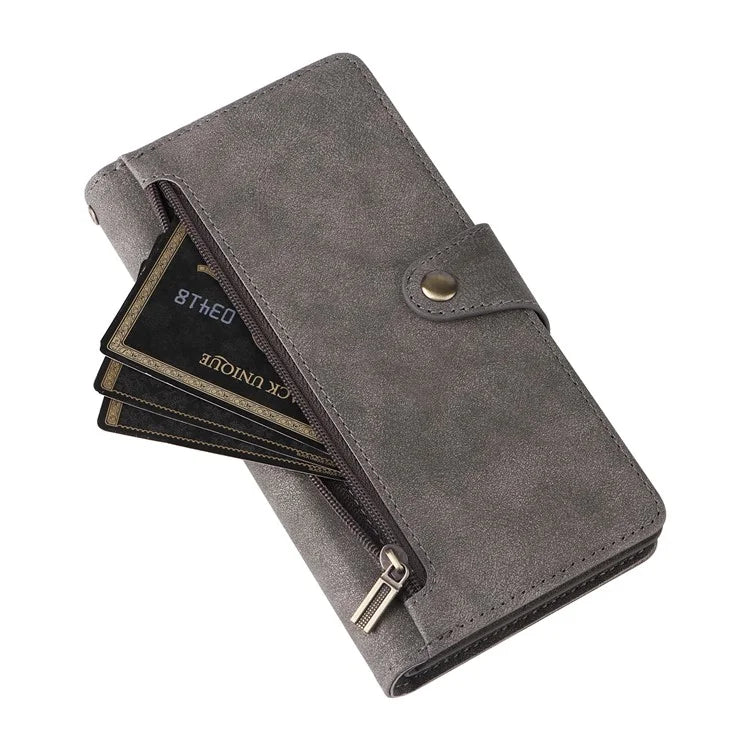 For Xiaomi 13T / 13T Pro / Redmi K60 Ultra Case Zipper Pocket PU Leather Phone Cover with Wrist Strap