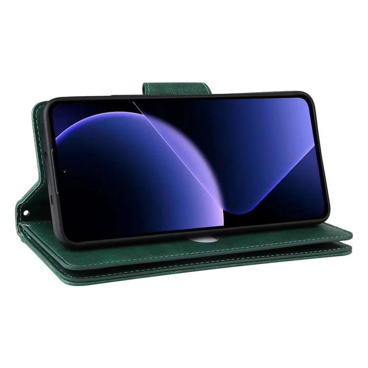 For Xiaomi 13T / 13T Pro / Redmi K60 Ultra Case Zipper Pocket PU Leather Phone Cover with Wrist Strap
