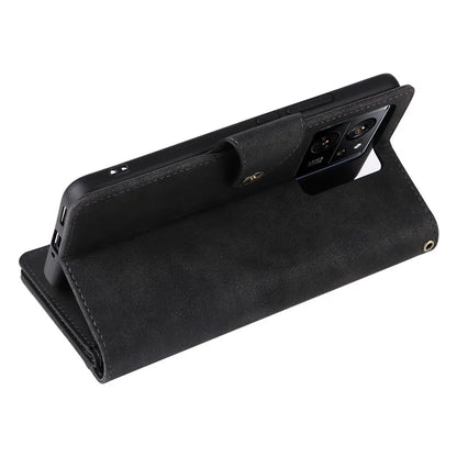 For Xiaomi 13T / 13T Pro / Redmi K60 Ultra Case Zipper Pocket PU Leather Phone Cover with Wrist Strap