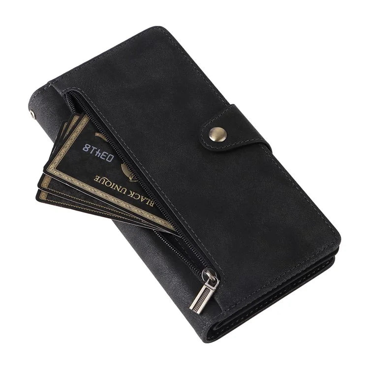 For Xiaomi 13T / 13T Pro / Redmi K60 Ultra Case Zipper Pocket PU Leather Phone Cover with Wrist Strap