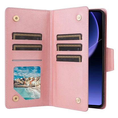 For Xiaomi 13T / 13T Pro / Redmi K60 Ultra Case Zipper Pocket PU Leather Phone Cover with Wrist Strap