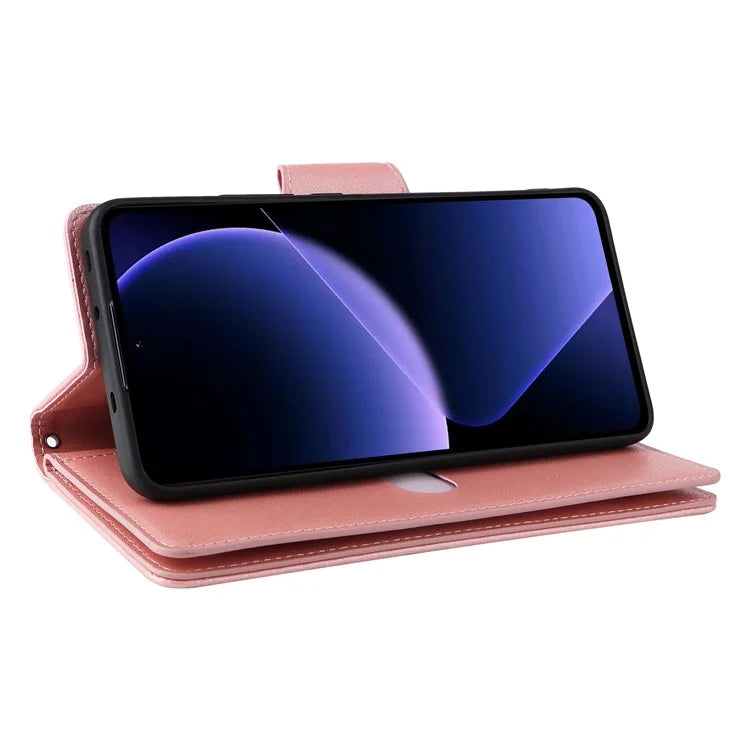 For Xiaomi 13T / 13T Pro / Redmi K60 Ultra Case Zipper Pocket PU Leather Phone Cover with Wrist Strap