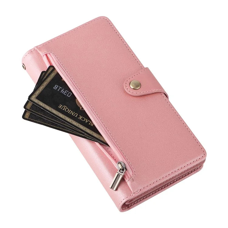 For Xiaomi 13T / 13T Pro / Redmi K60 Ultra Case Zipper Pocket PU Leather Phone Cover with Wrist Strap