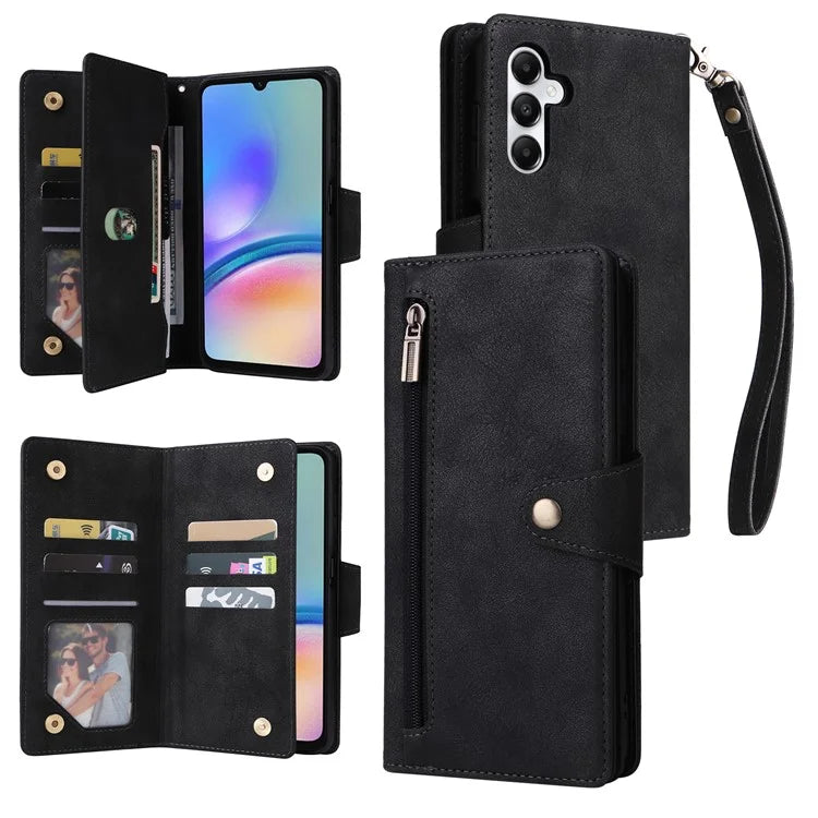 For Samsung Galaxy A05s 4G Case Folio PU Leather Flip Phone Cover with 9 Card Slots Stand