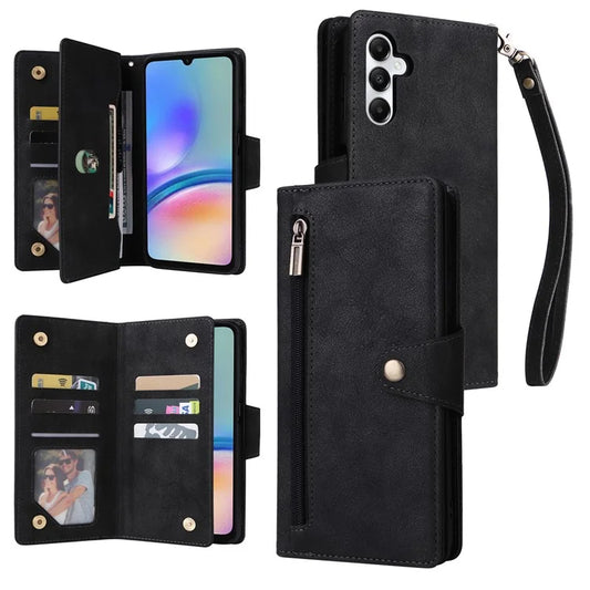 For Samsung Galaxy A05s 4G Case Folio PU Leather Flip Phone Cover with 9 Card Slots Stand