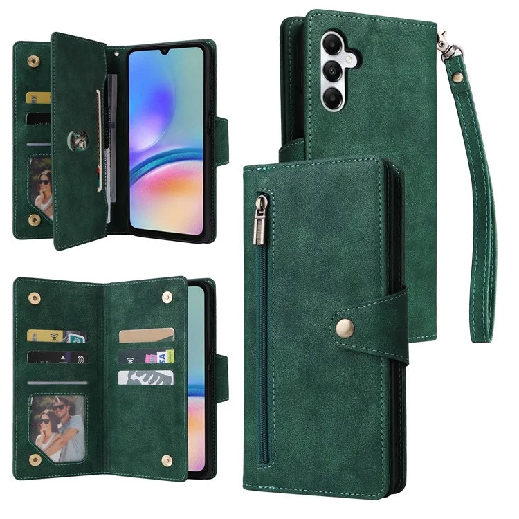 For Samsung Galaxy A05s 4G Case Folio PU Leather Flip Phone Cover with 9 Card Slots Stand