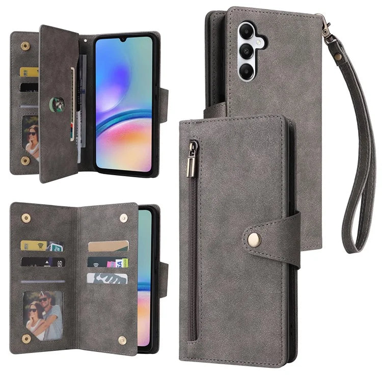 For Samsung Galaxy A05s 4G Case Folio PU Leather Flip Phone Cover with 9 Card Slots Stand