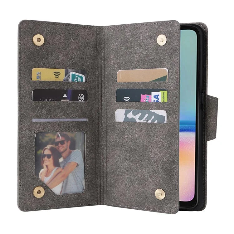 For Samsung Galaxy A05s 4G Case Folio PU Leather Flip Phone Cover with 9 Card Slots Stand
