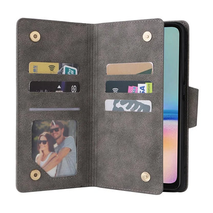 For Samsung Galaxy A05s 4G Case Folio PU Leather Flip Phone Cover with 9 Card Slots Stand