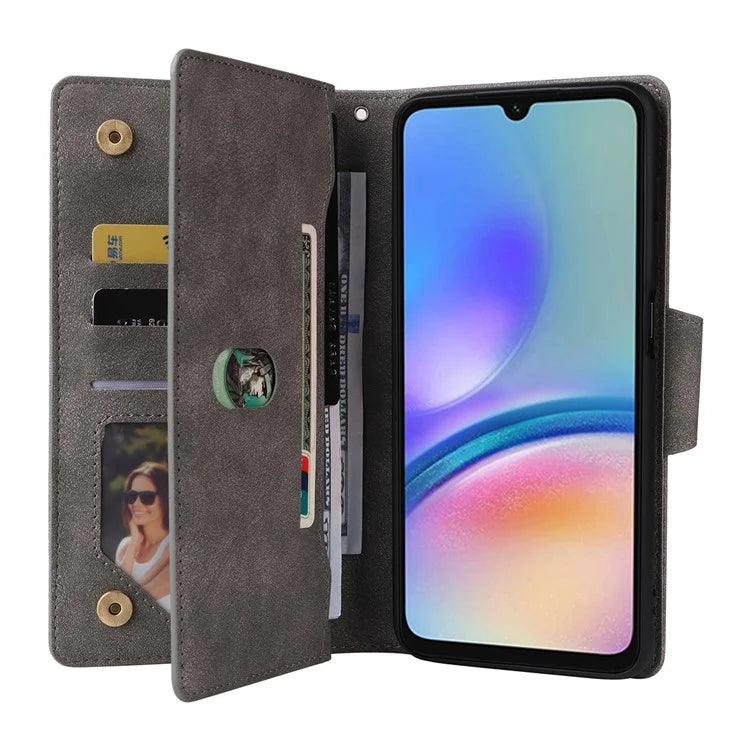 For Samsung Galaxy A05s 4G Case Folio PU Leather Flip Phone Cover with 9 Card Slots Stand