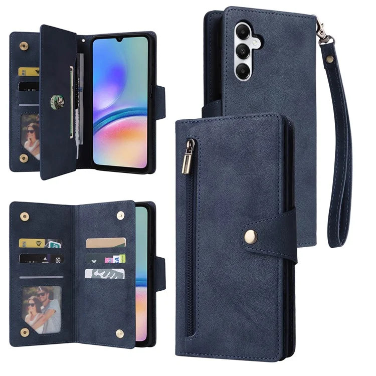 For Samsung Galaxy A05s 4G Case Folio PU Leather Flip Phone Cover with 9 Card Slots Stand