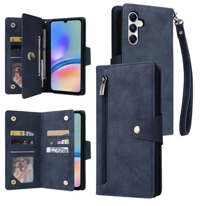 For Samsung Galaxy A05s 4G Case Folio PU Leather Flip Phone Cover with 9 Card Slots Stand