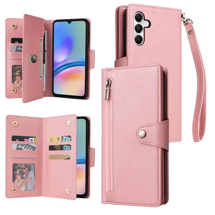 For Samsung Galaxy A05s 4G Case Folio PU Leather Flip Phone Cover with 9 Card Slots Stand