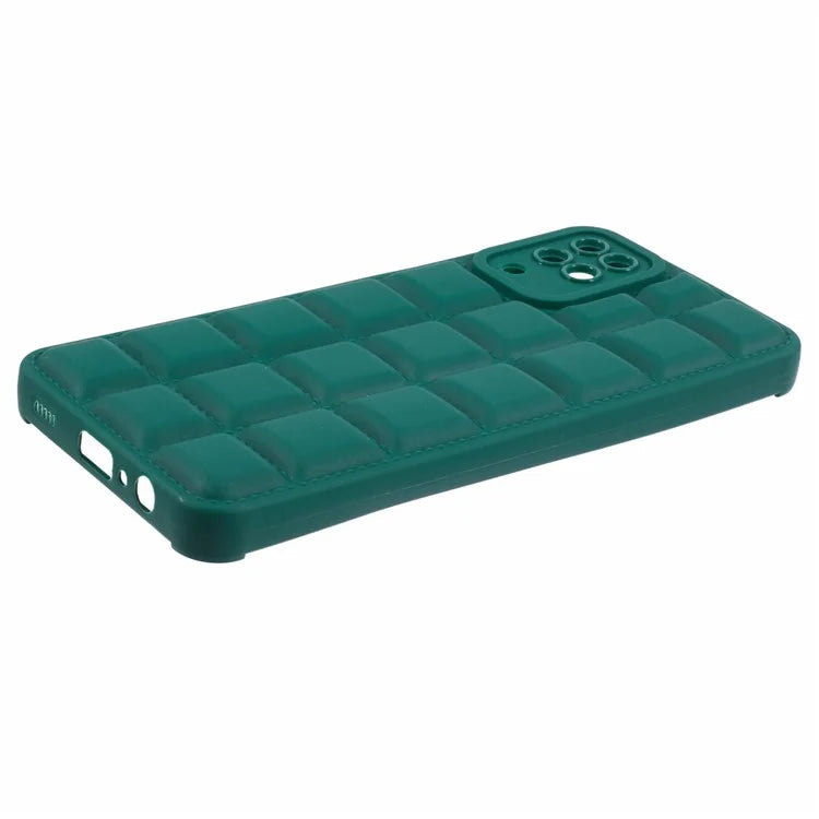 For Samsung Galaxy A22 4G (EU Version) Shockproof Case Down Jacket TPU Slim Phone Coverish Green