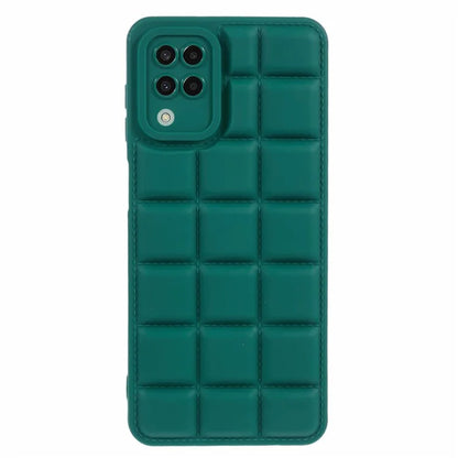 For Samsung Galaxy A12 / M12 / F12 Phone Case Down Jacket TPU Back Coverish Green