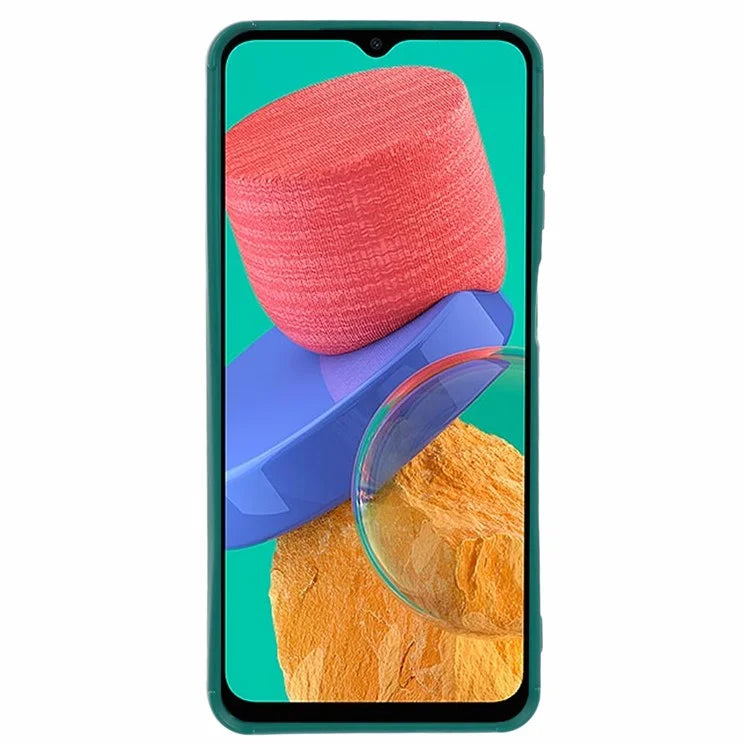 For Samsung Galaxy A12 / M12 / F12 Phone Case Down Jacket TPU Back Coverish Green