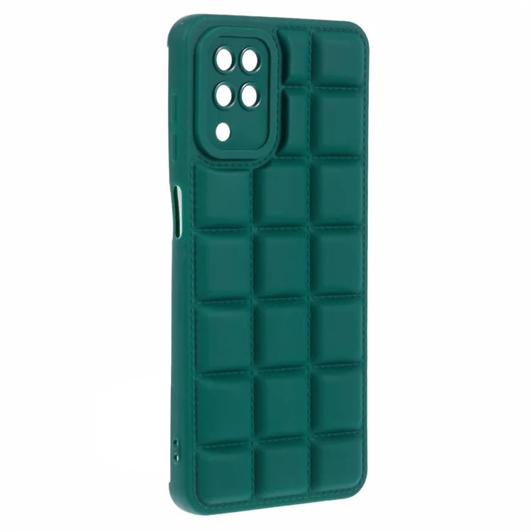 For Samsung Galaxy A12 / M12 / F12 Phone Case Down Jacket TPU Back Coverish Green