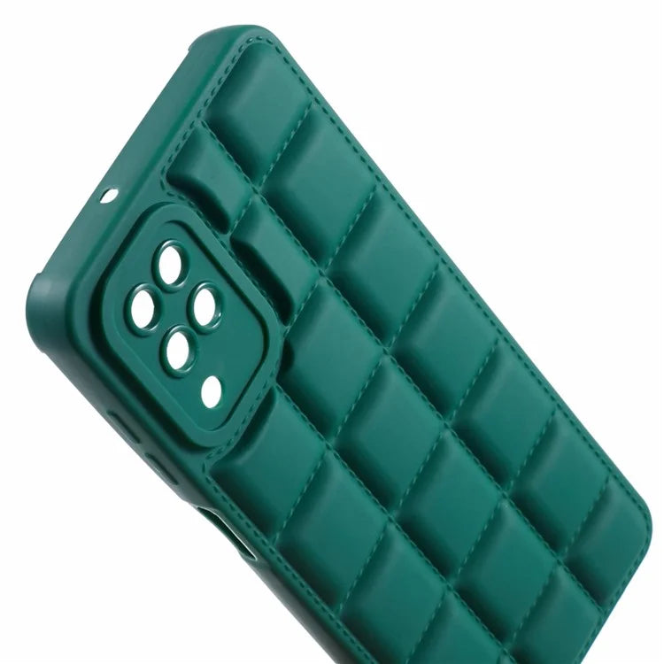 For Samsung Galaxy A12 / M12 / F12 Phone Case Down Jacket TPU Back Coverish Green