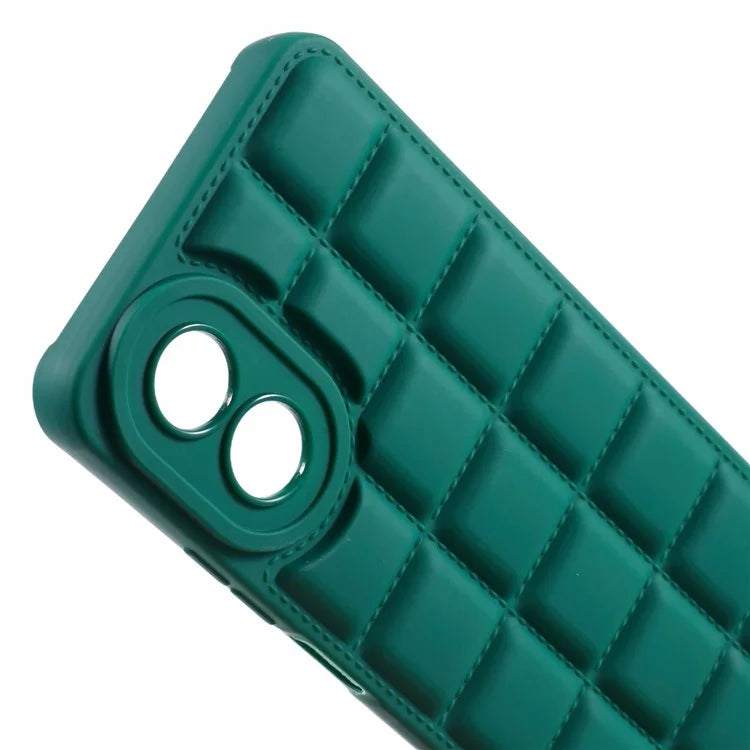 For Oppo A38 4G TPU Case Down Jacket Slim Phone Protectorish Green