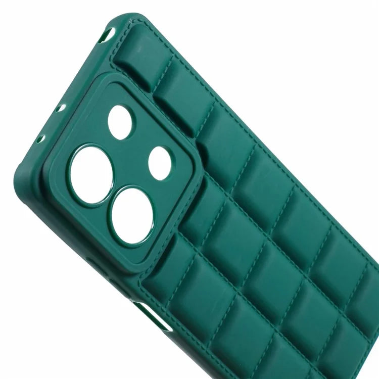 For Xiaomi Redmi Note 13 5G Cell Phone Case Down Jacket TPU Bump Proof Back Shellish Green