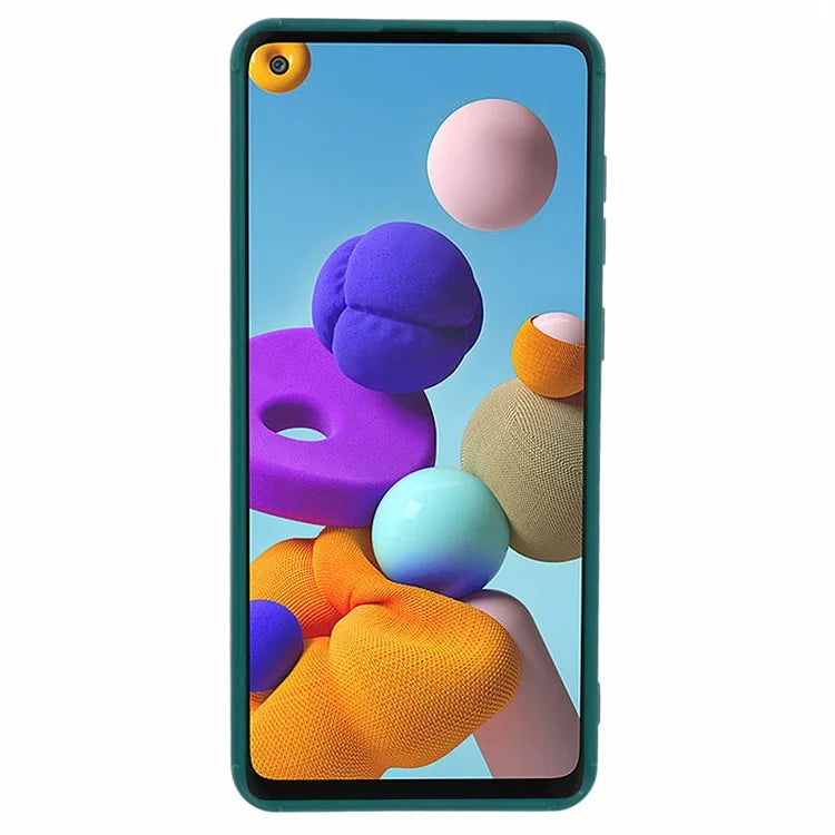 For Samsung Galaxy A21s TPU Case Cover Down Jacket Scratch-proof Mobile Phone Cover