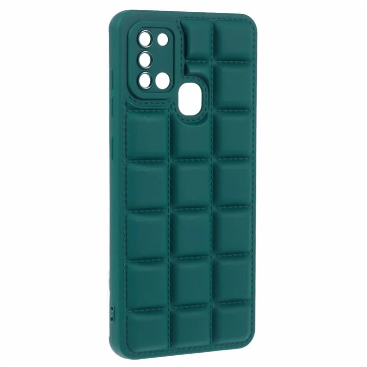 For Samsung Galaxy A21s TPU Case Cover Down Jacket Scratch-proof Mobile Phone Cover
