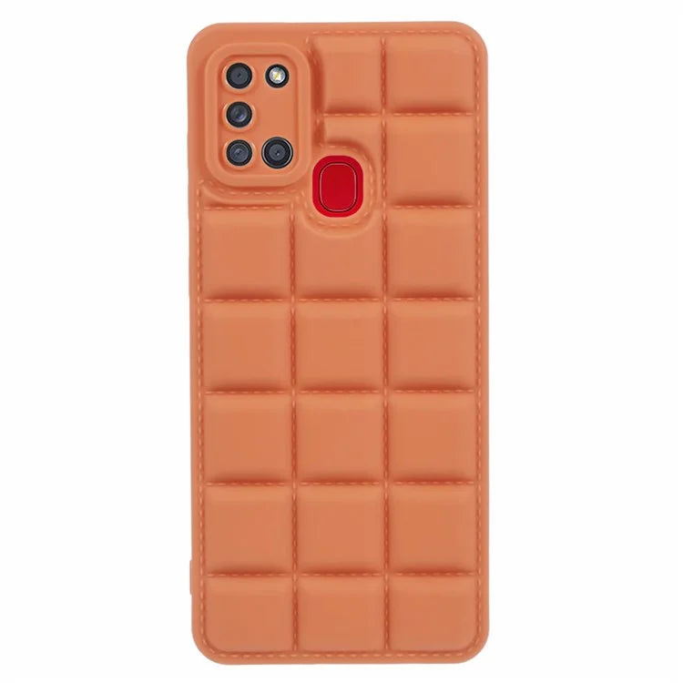 For Samsung Galaxy A21s TPU Case Cover Down Jacket Scratch-proof Mobile Phone Cover
