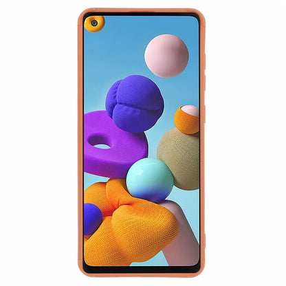 For Samsung Galaxy A21s TPU Case Cover Down Jacket Scratch-proof Mobile Phone Cover