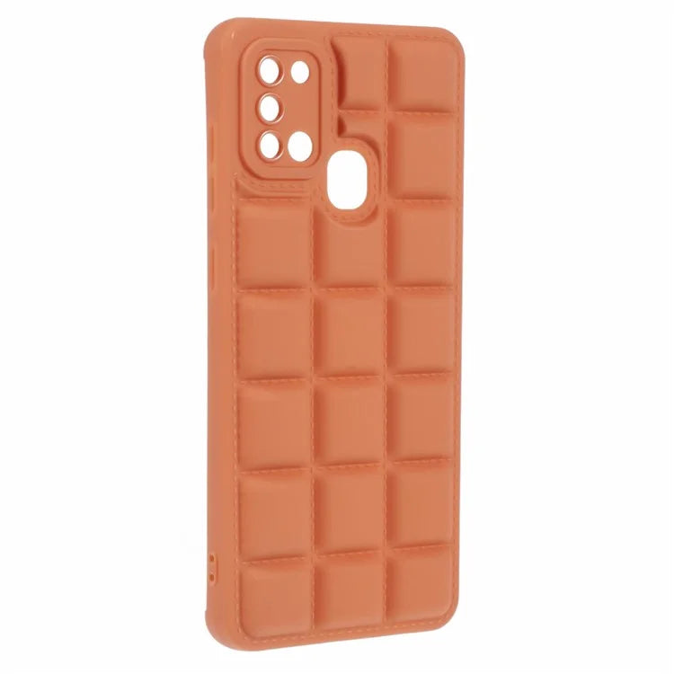 For Samsung Galaxy A21s TPU Case Cover Down Jacket Scratch-proof Mobile Phone Cover