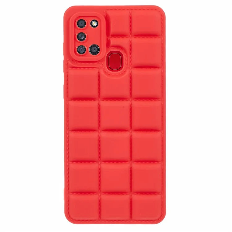For Samsung Galaxy A21s TPU Case Cover Down Jacket Scratch-proof Mobile Phone Cover