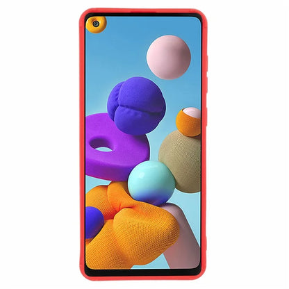 For Samsung Galaxy A21s TPU Case Cover Down Jacket Scratch-proof Mobile Phone Cover