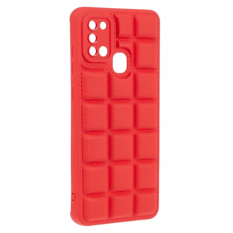 For Samsung Galaxy A21s TPU Case Cover Down Jacket Scratch-proof Mobile Phone Cover