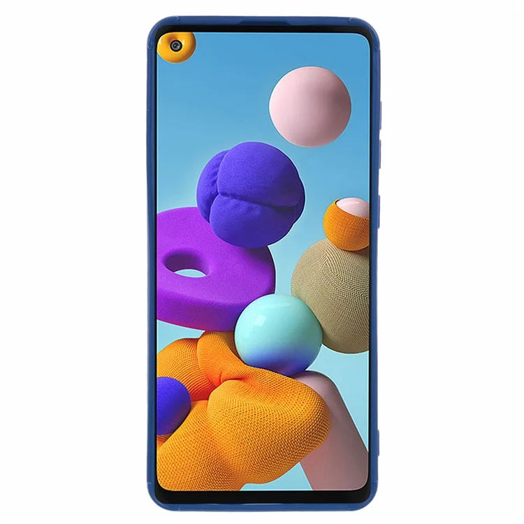 For Samsung Galaxy A21s TPU Case Cover Down Jacket Scratch-proof Mobile Phone Cover